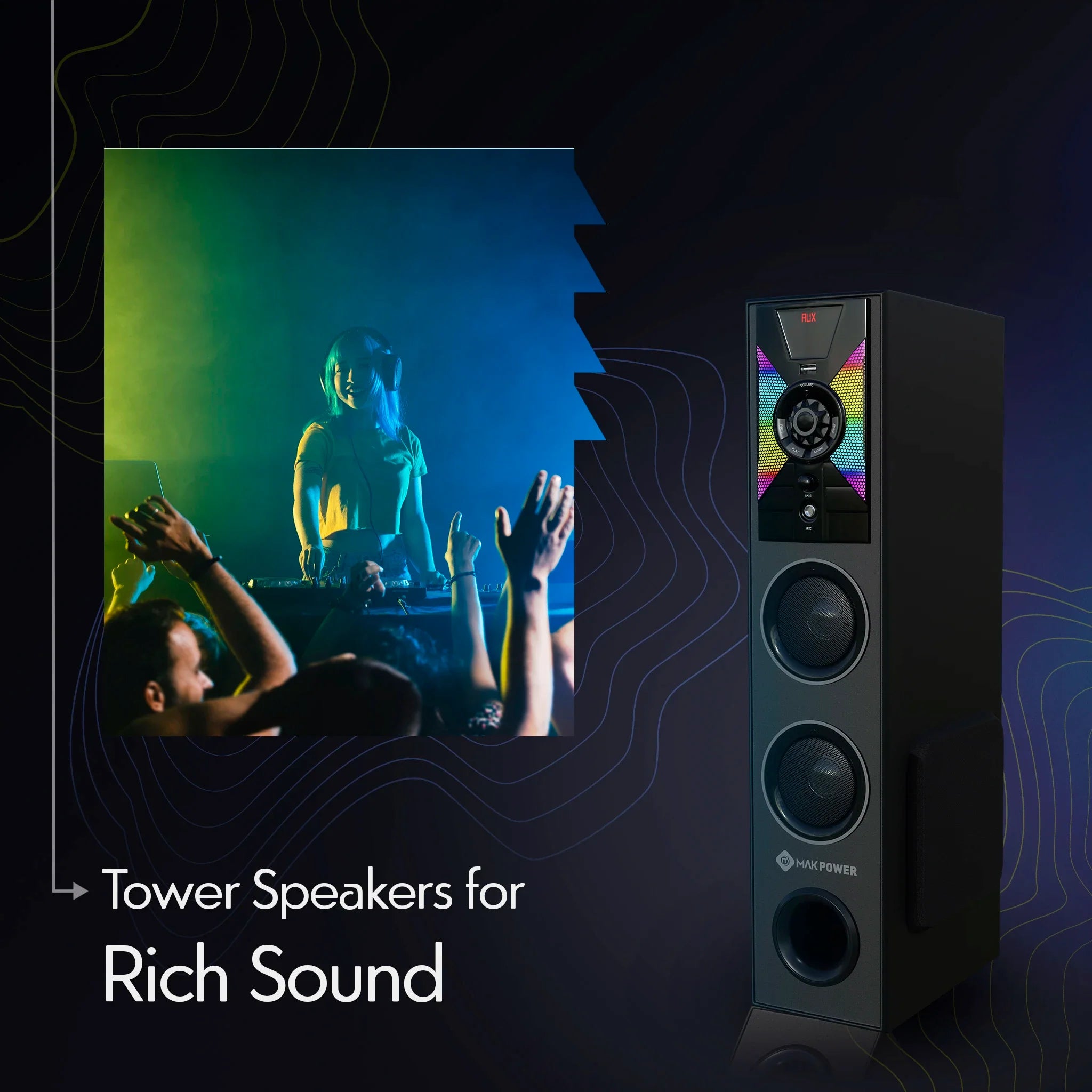 60W  Bluetooth Tower Speaker