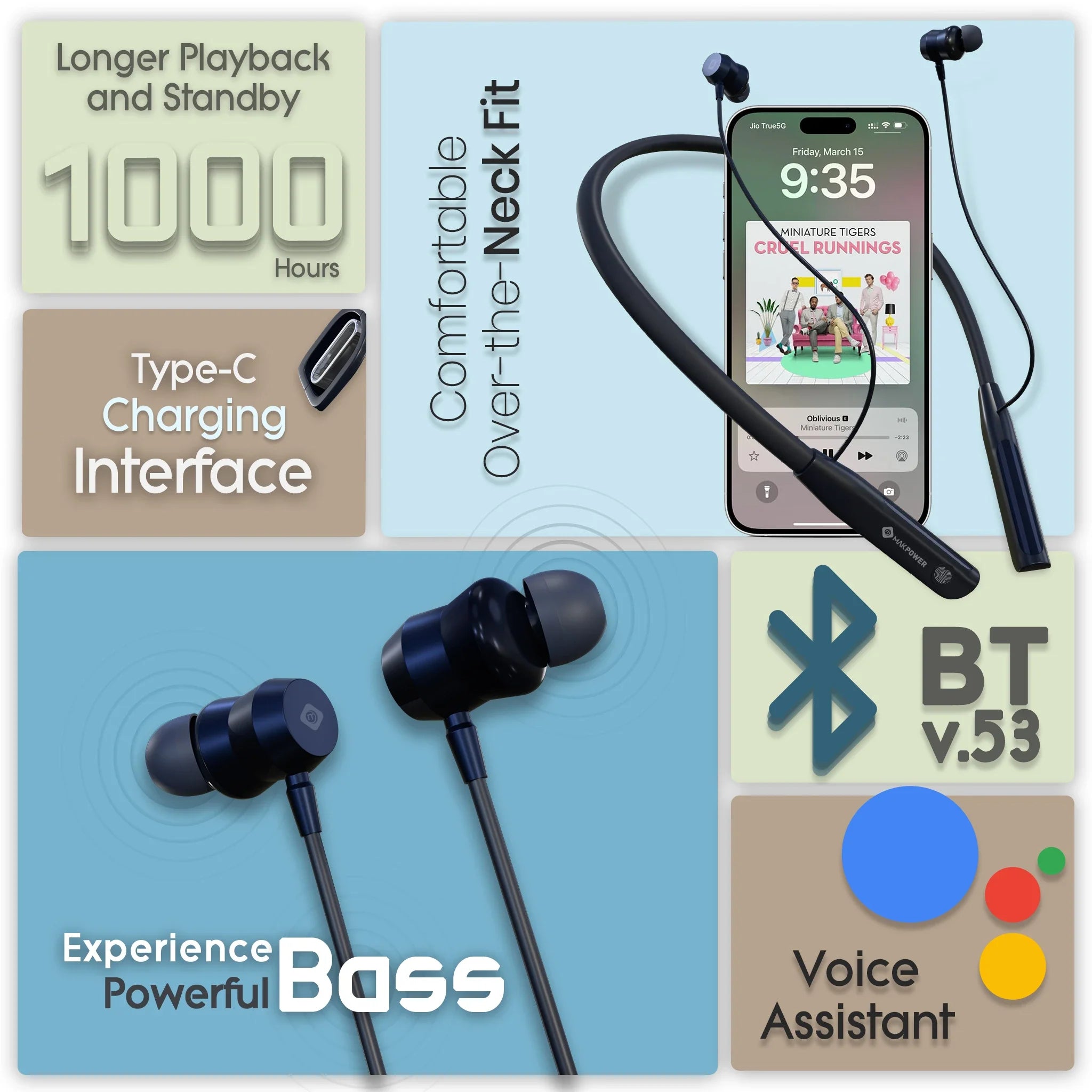 Neckband with additional battery