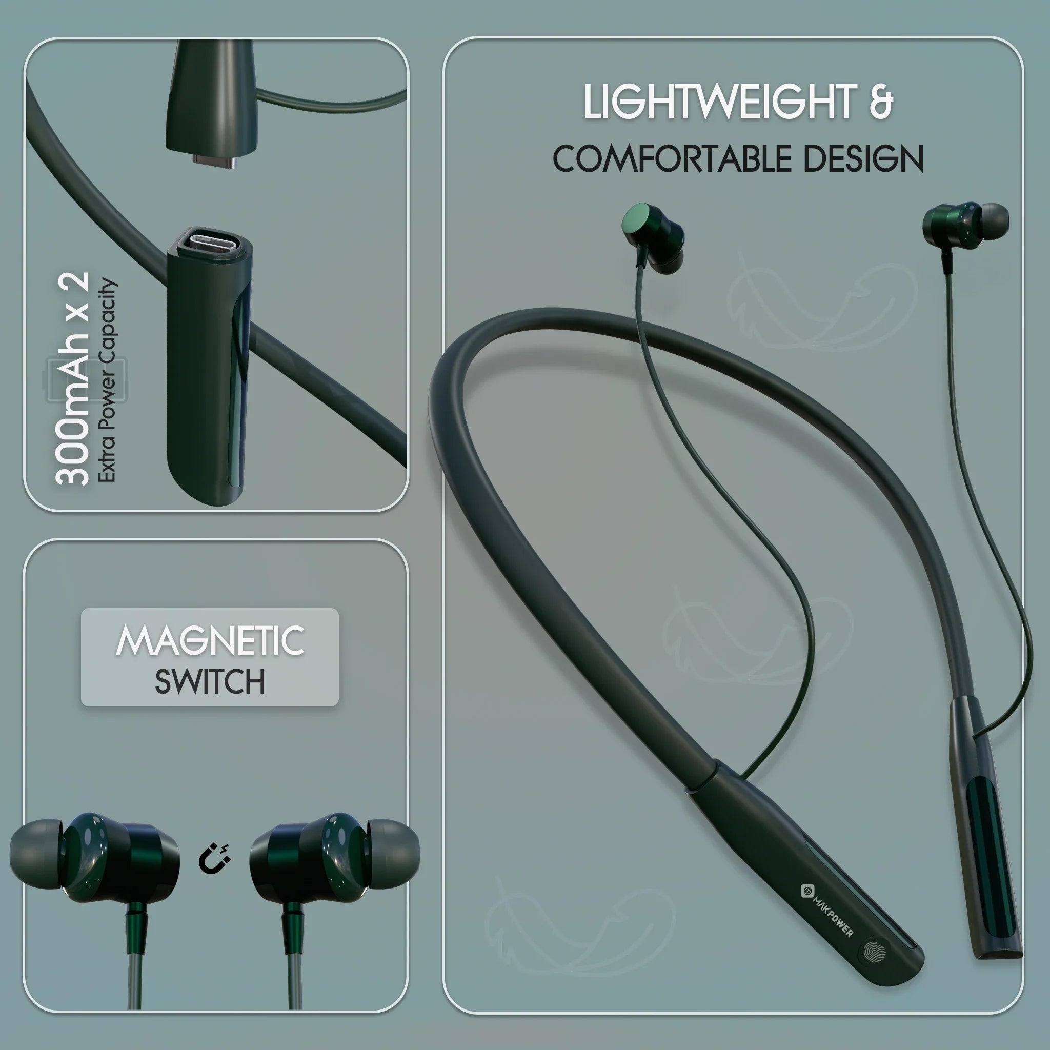 Neckband with magnetic on/off