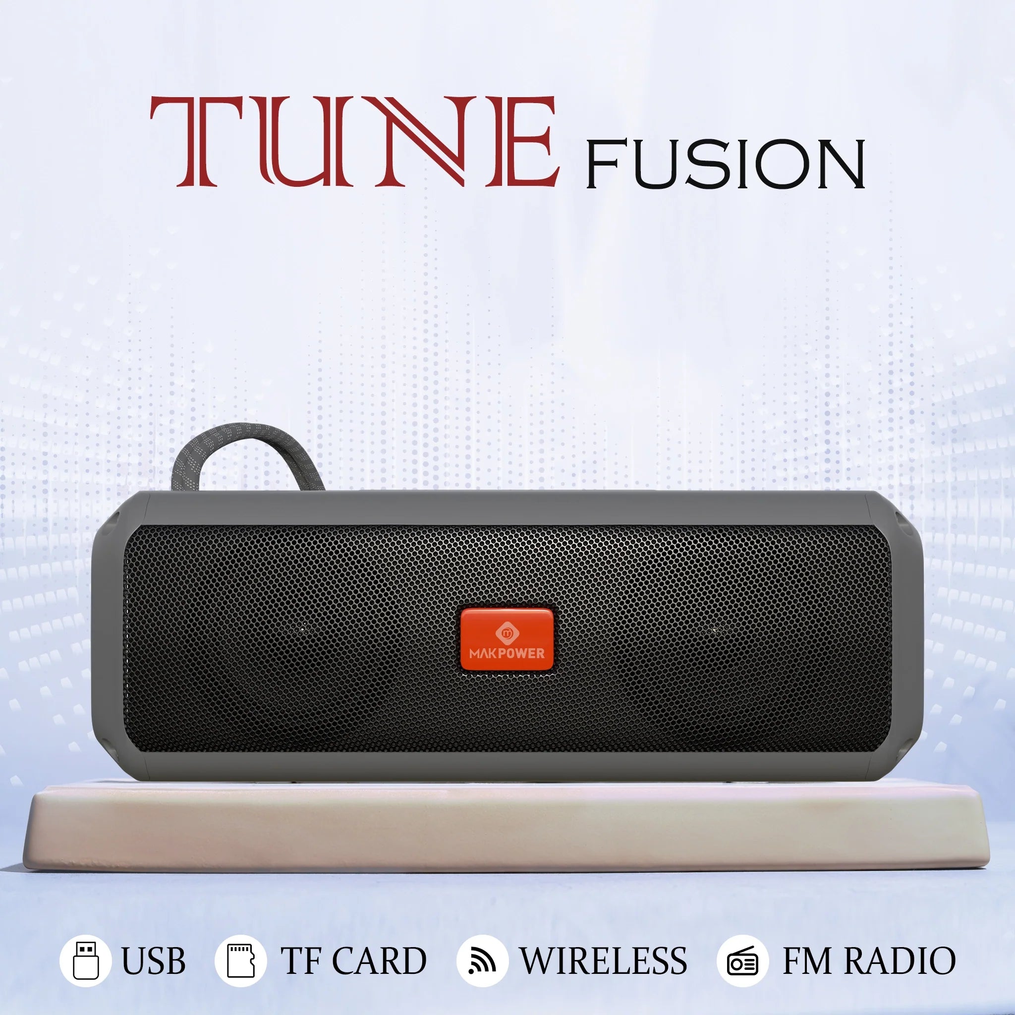 Buy MakPower Tune Fusion 20W Bluetooth Portable Speaker with wide comaptibility_grey