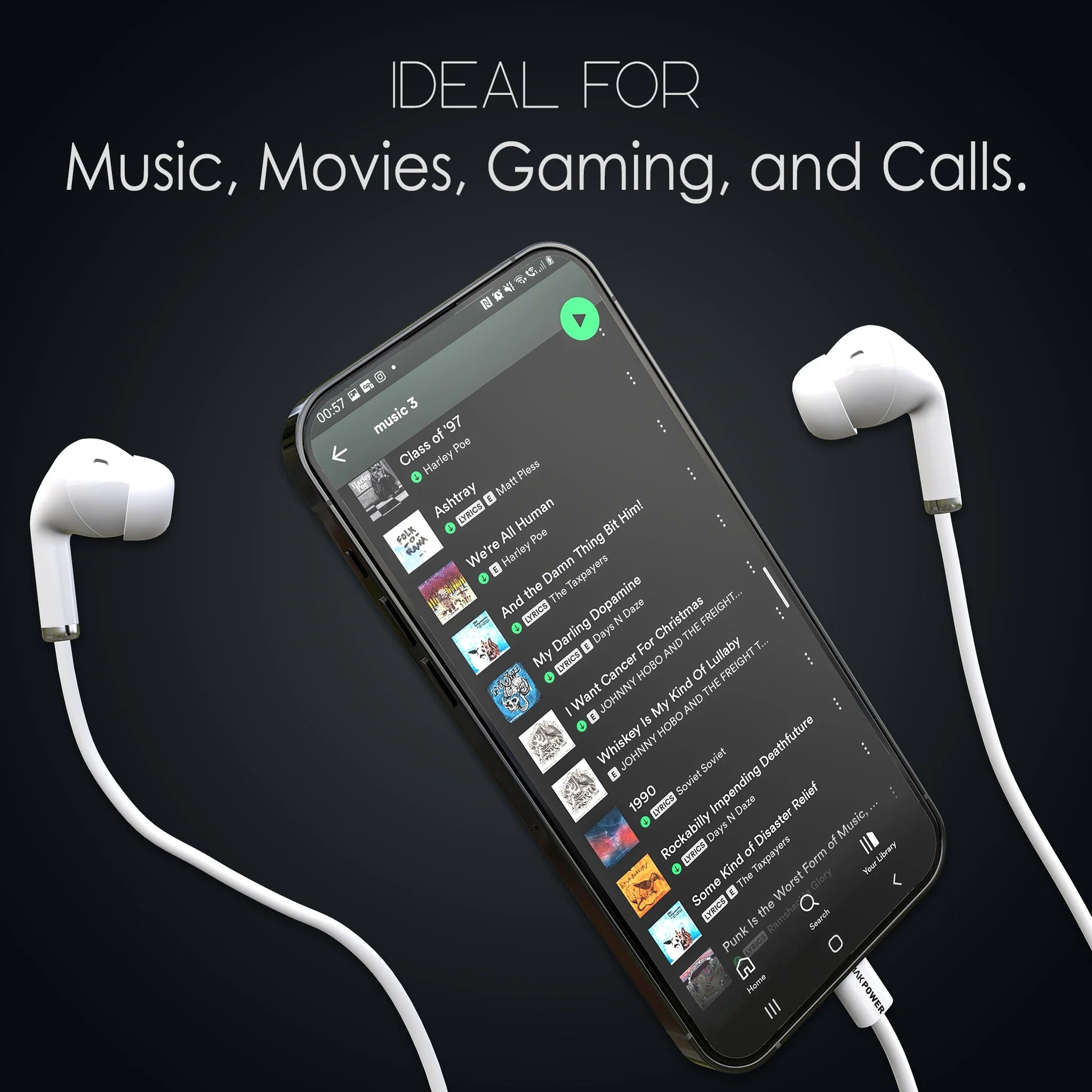 Mak Power lightning earphones