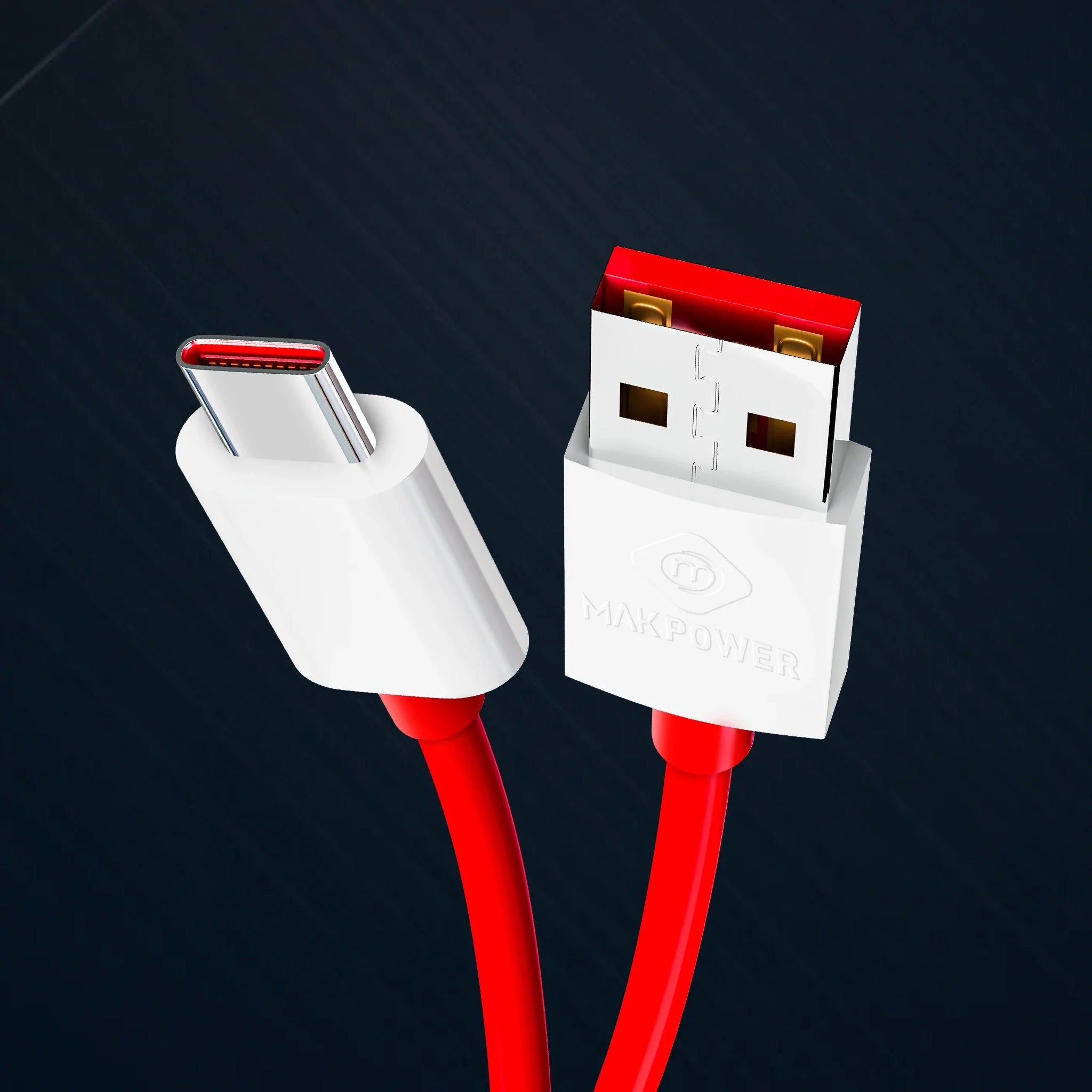 MakPower 65W SUPER VOOC USB Cable - Durable braided cable for fast charging and high-speed data transfer, compatible with smartphones, tablets, and laptops.