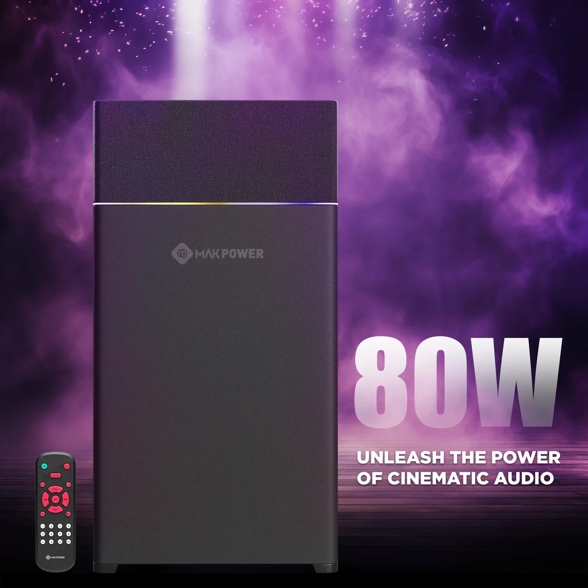 Tower Speaker 80W Home Audio with Remote