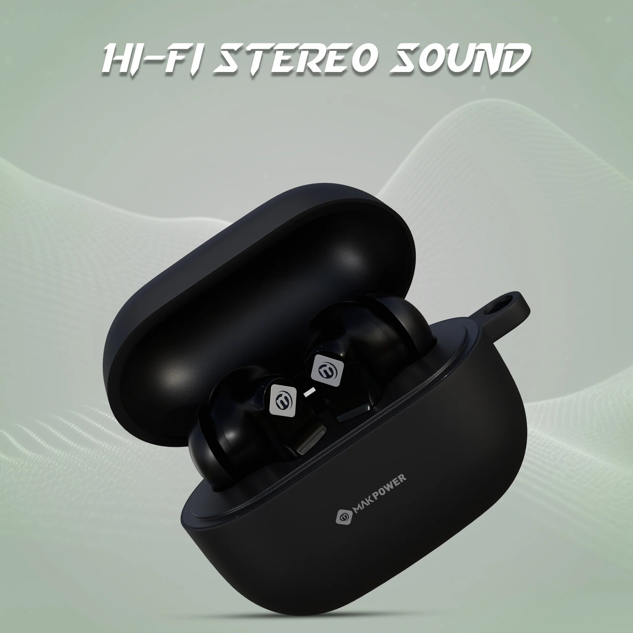 Budget-friendly TWS Earbuds MakPower_Music_Gear_25_Black with Hi-Fi Stereo Sound