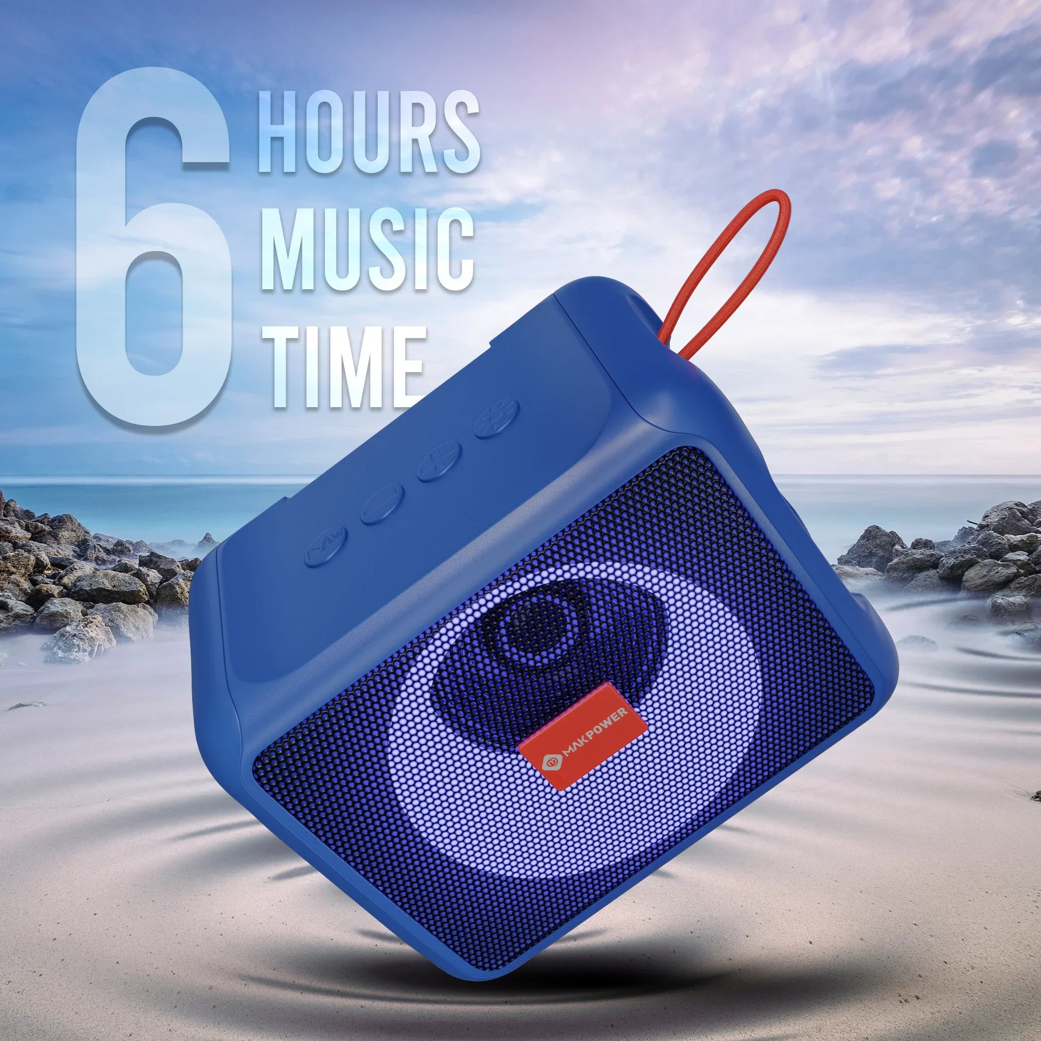Mak Power RICH MUSIC Wireless Bluetooth Speaker with 6 Hours Playtime Blue