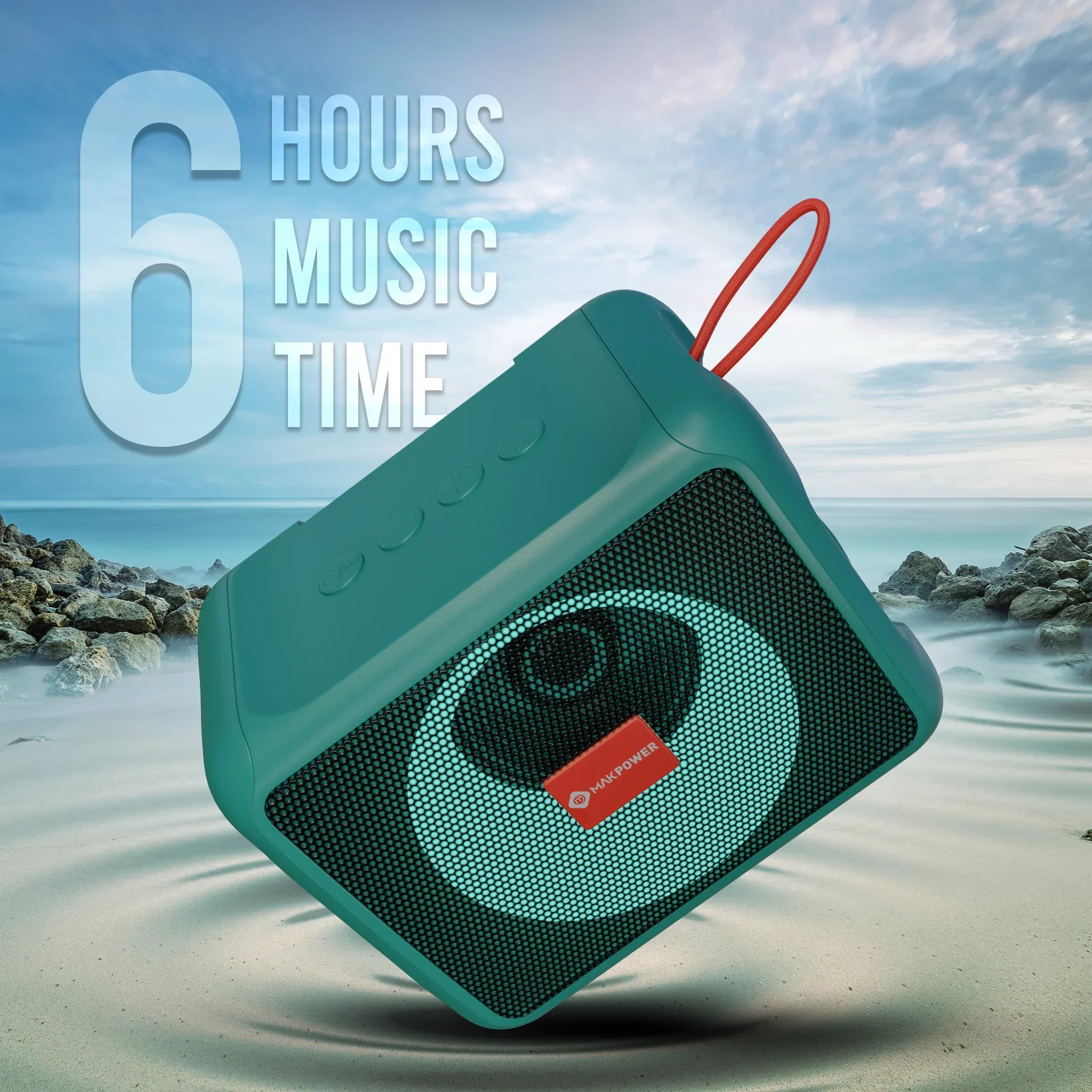 Mak Power RICH MUSIC Wireless Bluetooth Speaker with 6 Hours Playtime Green